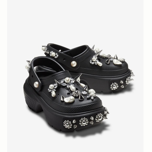 Simone Rocha x crocs stomp clogs shoes w pearl and crystal charms w9 m 7. - Picture 4 of 6